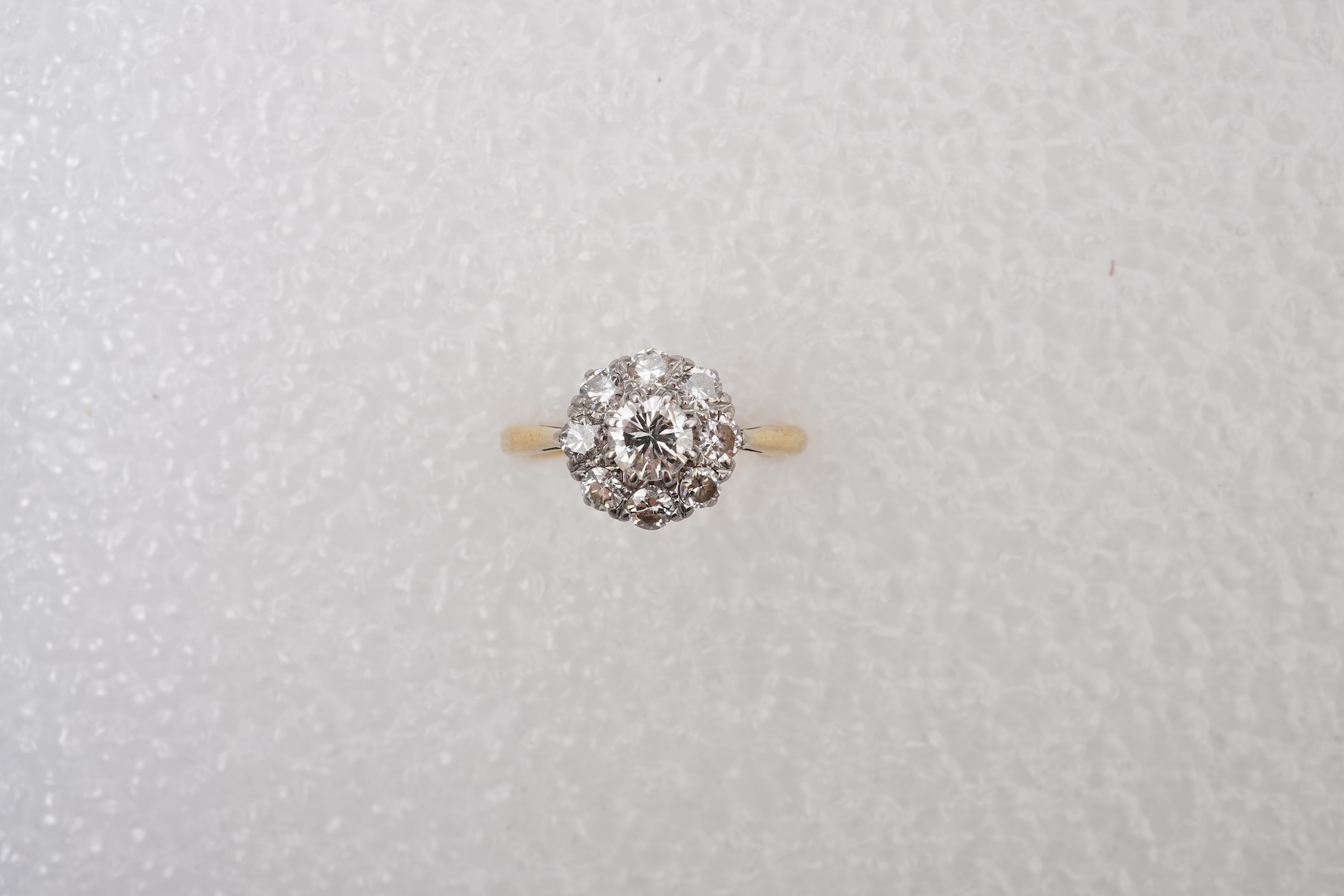 A diamond cluster ring